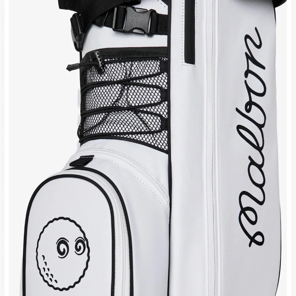 1000% Auth. New Malbon “Walking” Golf White Golf Bag - Picture 8 of 10